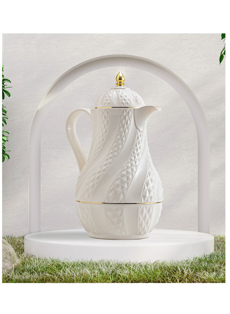 Rose Thermos for coffee and tea from Rose, white/gold, 1.0 liter - Image 1