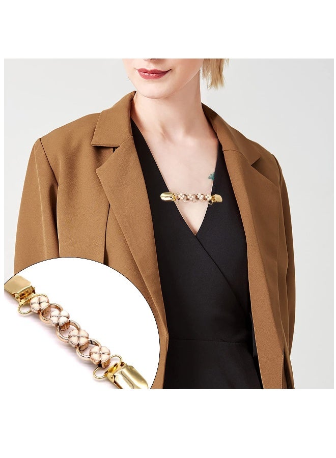 3PCS Tie Up Sweater Clip and Scarf Clip Set, Vintage Dress Clips Back Cinch Clip for Clothing, Shawl Clasps, Ladies Dress Chain Cardigan, Retro Cardigan Collar  Brooch Clips，3 Styles - Image 2