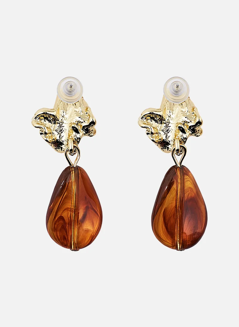 Lichi  Complex shaped stud earrings with large stones for Women | Best Price UAE