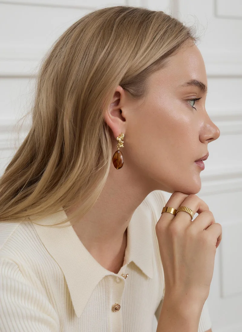 Lichi  Complex shaped stud earrings with large stones for Women | Best Price UAE