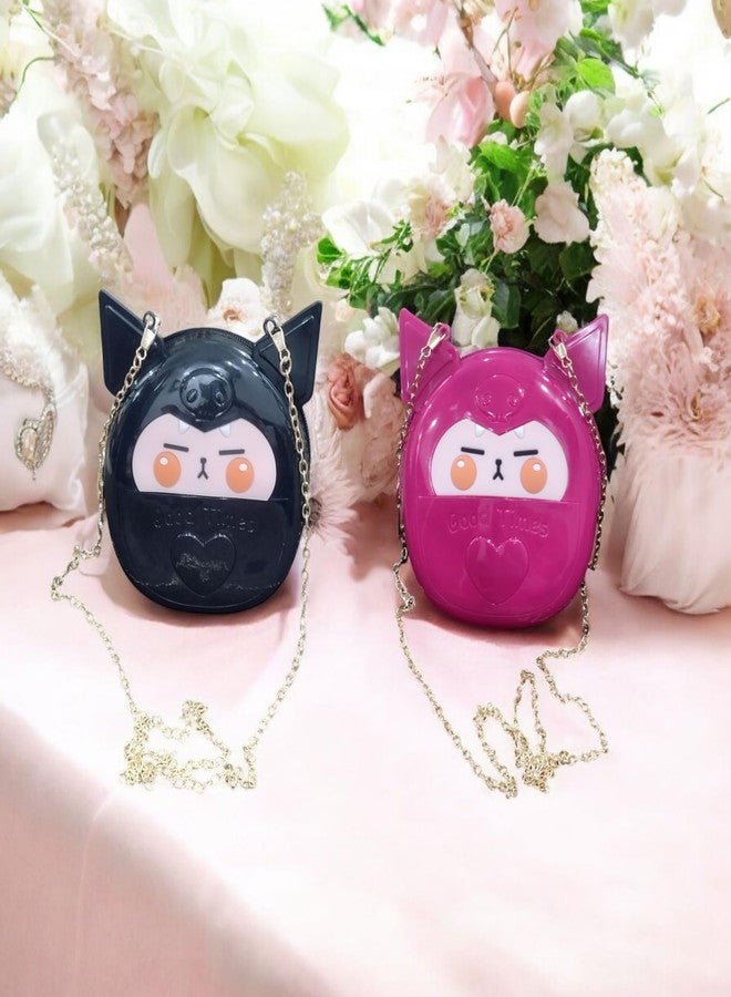 LIGHTER HOUSE Cutest Newest KUROOMI PU Material Round Shape Chlidren Sling Bags- Pack of 01 Pc. - Size 14 cms. - Image 5