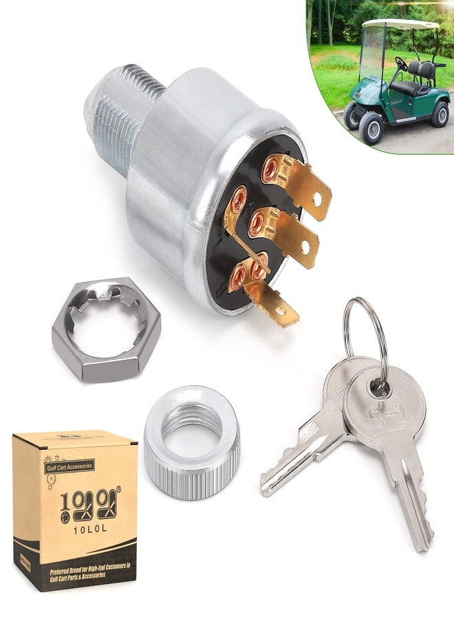 10L0L Golf Cart Ignition Switch for EZGO TXT, Workhorse, ST, Shuttle, Medalist & Marathon 1981-up, 4-Terminal Starter Switch Key, Replace OEM 33639-G01 - Image 1