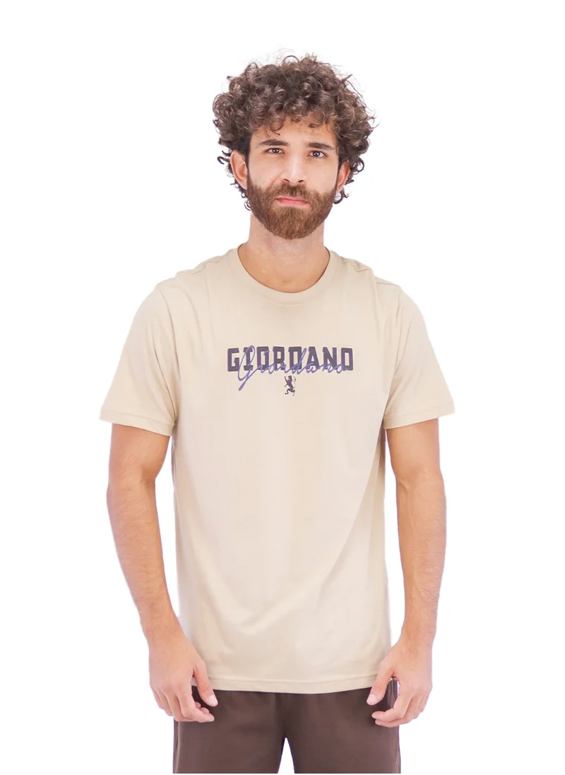 GIORDANO Men's Singnature T-Shirt - Khaki