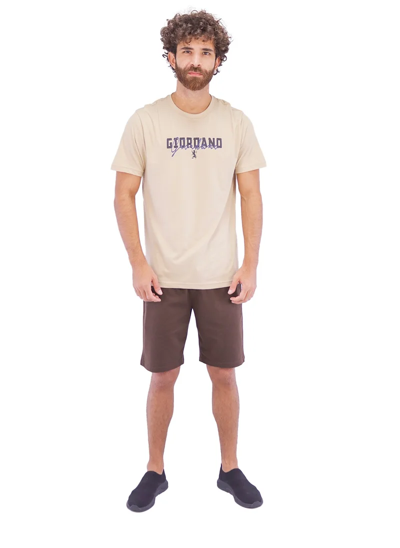 GIORDANO Men's Singnature T-Shirt - Khaki