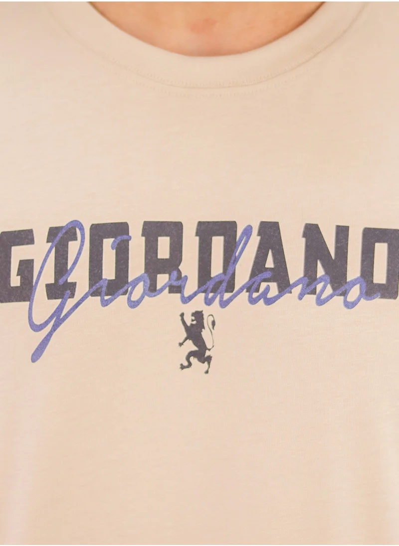 GIORDANO Men's Singnature T-Shirt - Khaki