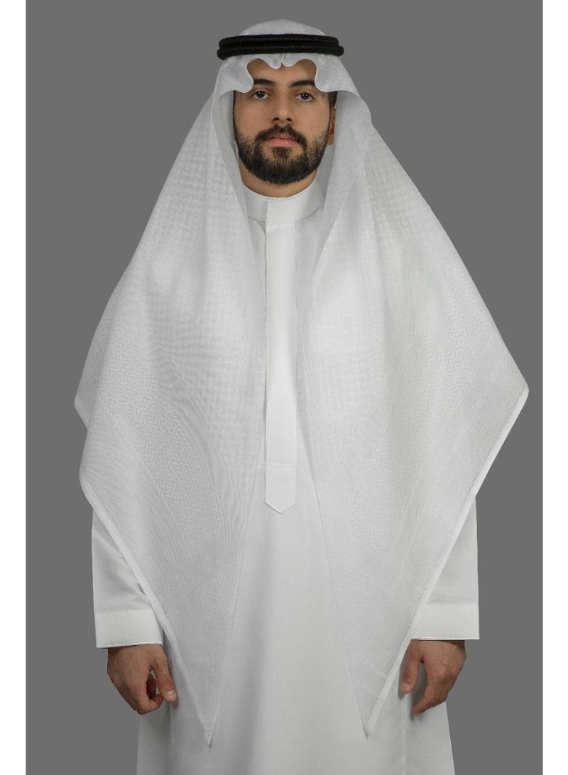 Al Bassam White Signature Shemagh – New Look | Timeless Elegance in Pure White - Image 3