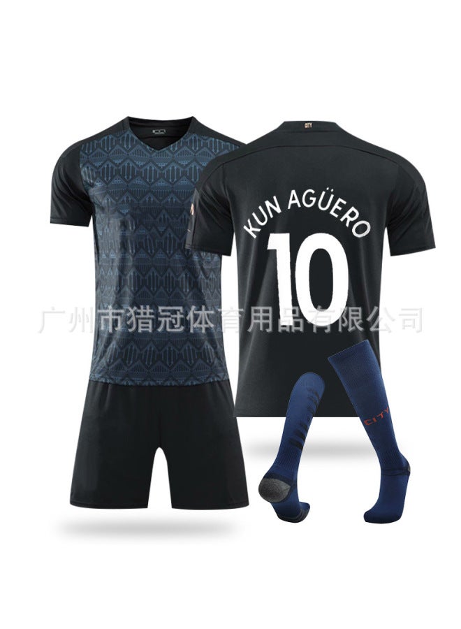 20-21c/black No. 10 Kun Aguero With Socks Suit Football Jersey - Image 1