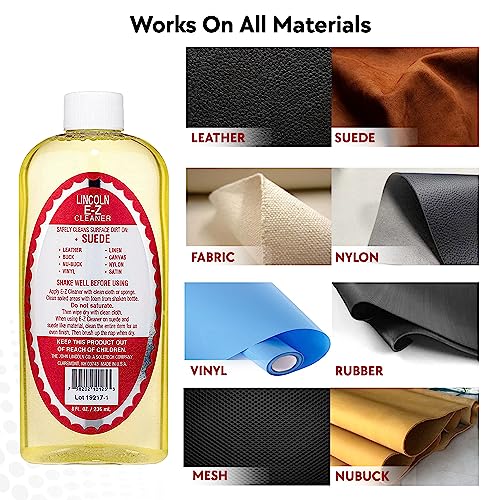 Lincoln E-Z Cleaner -The Original All-Purpose Cleaner for Leather, Suede, Fabric- Removes Dirt, Salt Stains 8oz Made in USA - Image 4
