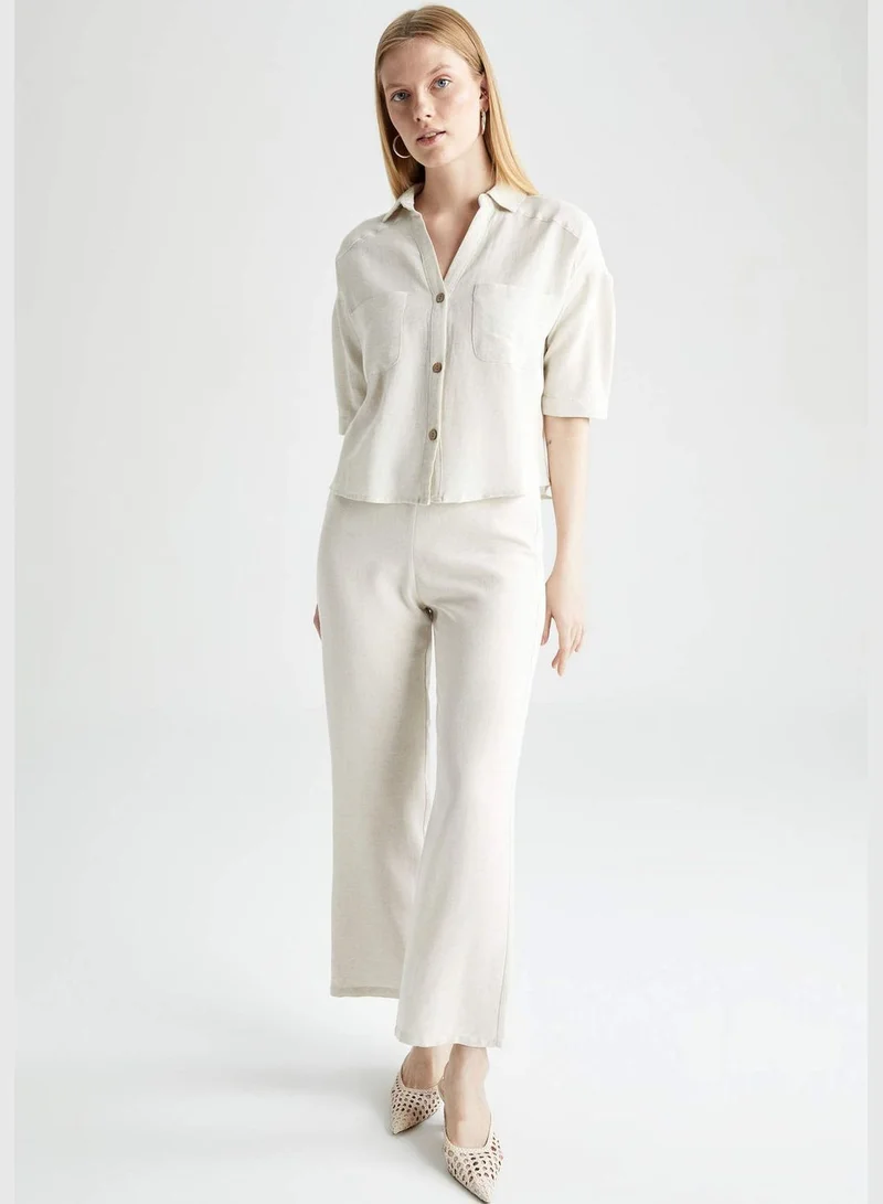DeFacto Woman Cropped Fit Short Sleeve Shirt