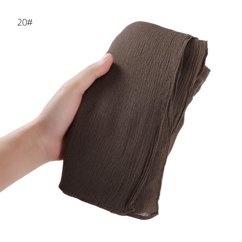 100% Rayon Solid Color Crinkle Scarf 23# - Image 4