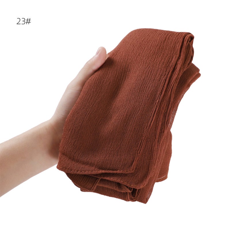 100% Rayon Solid Color Crinkle Scarf 23# - Image 1