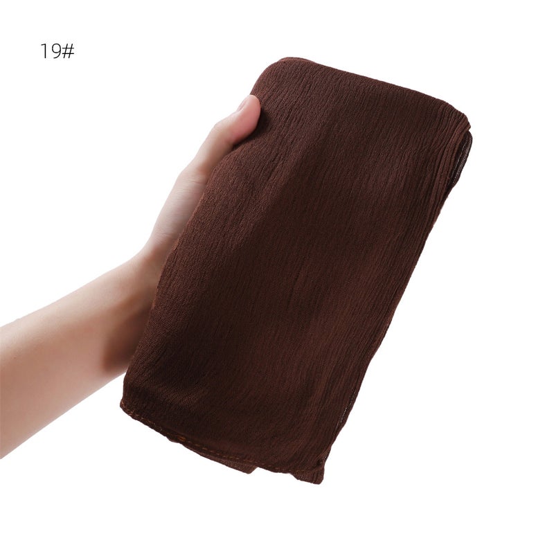 100% Rayon Solid Color Crinkle Scarf 23# - Image 5