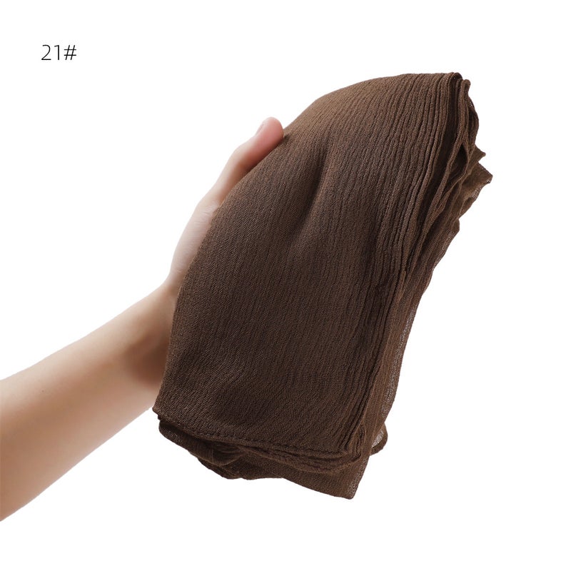 100% Rayon Solid Color Crinkle Scarf 23# - Image 3