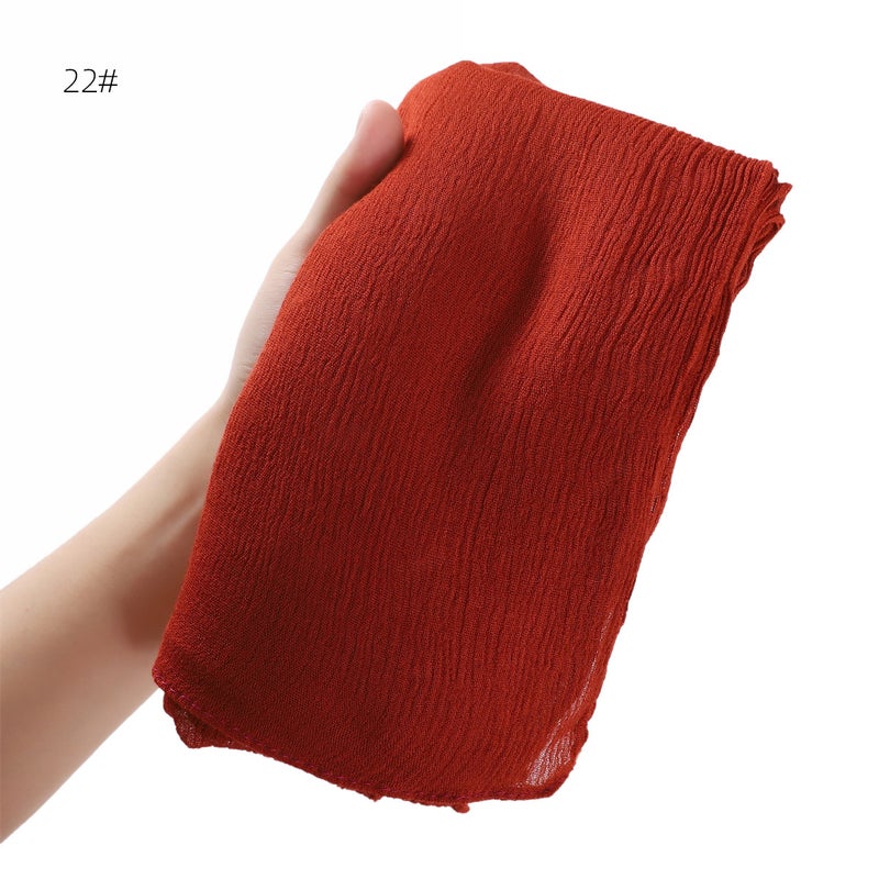100% Rayon Solid Color Crinkle Scarf 23# - Image 2