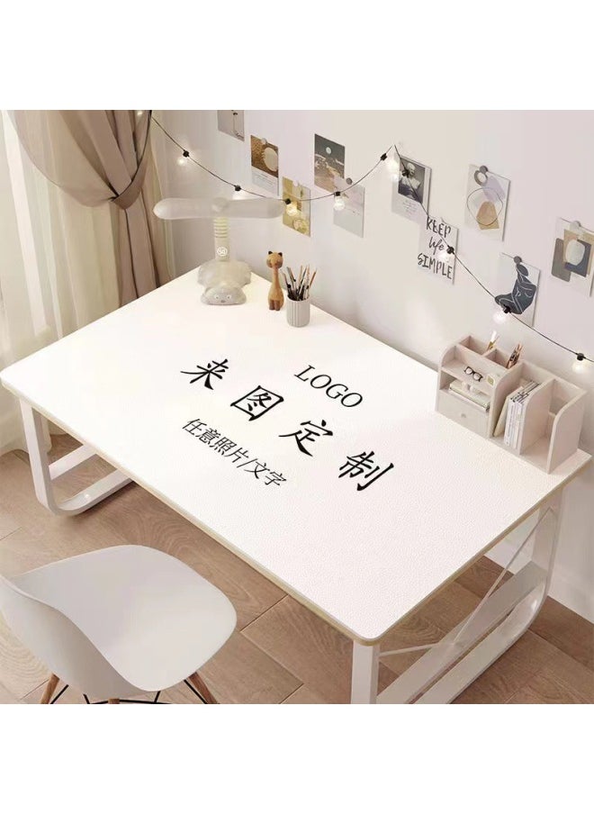 Leather Mouse Pad Large Non-slip Computer Keyboard Solid Color Office Desk Pad To Print LOGO Mouse Pad Manufacturers-Color:90cm*40cm-Pattern:Tender Pink (single Side)