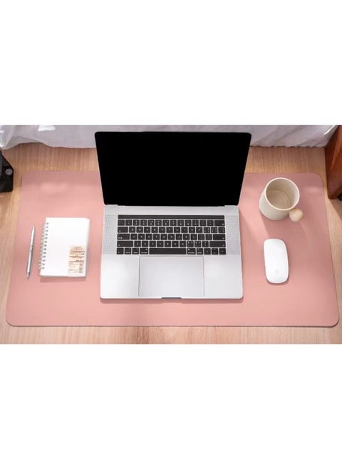 Leather Mouse Pad Large Non-slip Computer Keyboard Solid Color Office Desk Pad To Print LOGO Mouse Pad Manufacturers-Color:90cm*40cm-Pattern:Tender Pink (single Side)