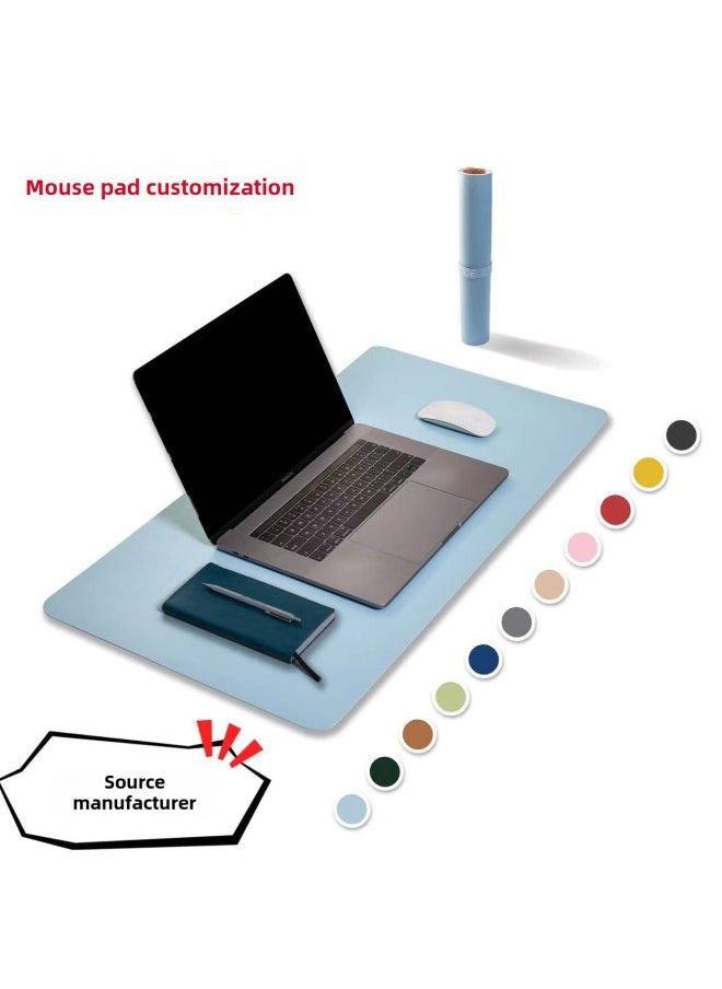 Leather Mouse Pad Large Non-slip Computer Keyboard Solid Color Office Desk Pad To Print LOGO Mouse Pad Manufacturers-Color:90cm*40cm-Pattern:Tender Pink (single Side)