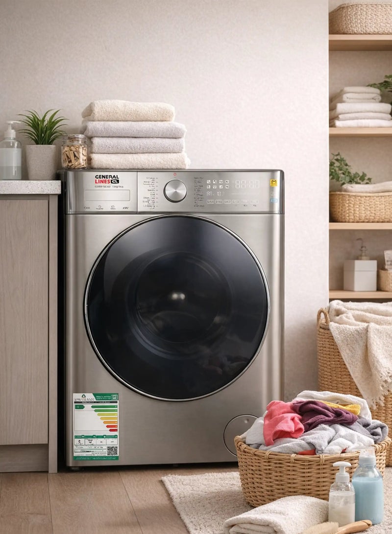 General Lines Washer and dryer - Front load inverter - 10 kg capacity - Washing capacity 6 kg - 100% heat drying - GLMF1007S - Image 3
