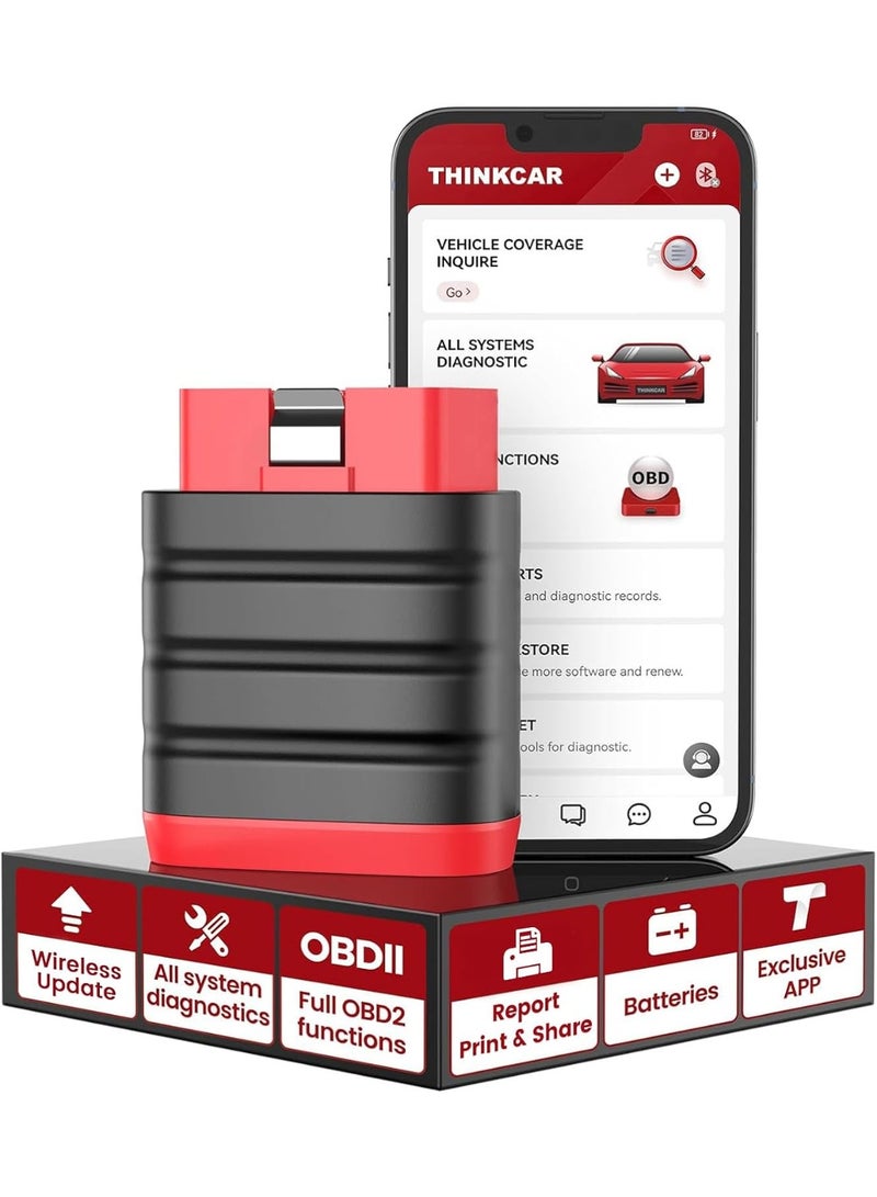 فكر في السيارة أداة التشخيص Thinkdiag Mini المزودة بتقنية البلوتوث OBD2، ماسح ضوئي شامل لنظام السيارة الأصلي (OE) يعمل مع أنظمة iOS وAndroid، أداة فحص لقراءة رموز أعطال ضوء محرك السيارة - Image 1