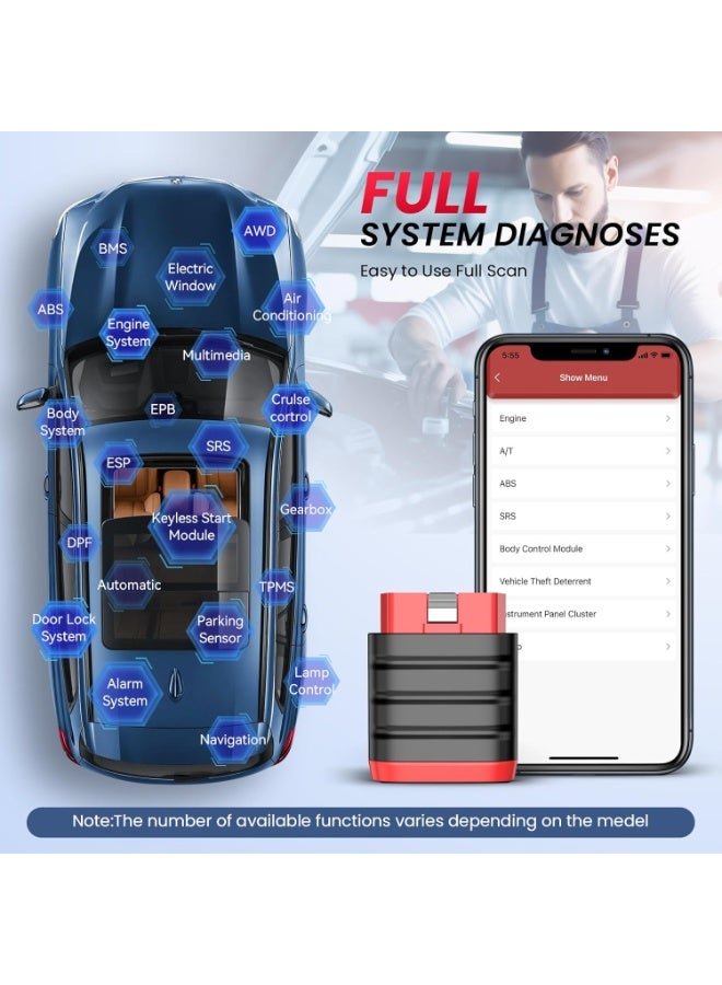 فكر في السيارة أداة التشخيص Thinkdiag Mini المزودة بتقنية البلوتوث OBD2، ماسح ضوئي شامل لنظام السيارة الأصلي (OE) يعمل مع أنظمة iOS وAndroid، أداة فحص لقراءة رموز أعطال ضوء محرك السيارة - Image 2