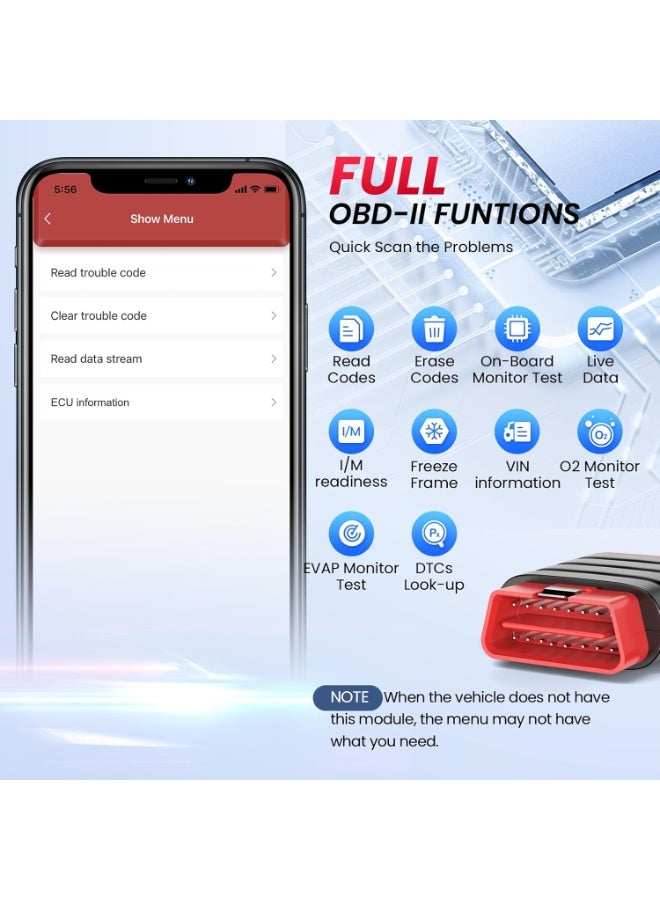فكر في السيارة أداة التشخيص Thinkdiag Mini المزودة بتقنية البلوتوث OBD2، ماسح ضوئي شامل لنظام السيارة الأصلي (OE) يعمل مع أنظمة iOS وAndroid، أداة فحص لقراءة رموز أعطال ضوء محرك السيارة - Image 3