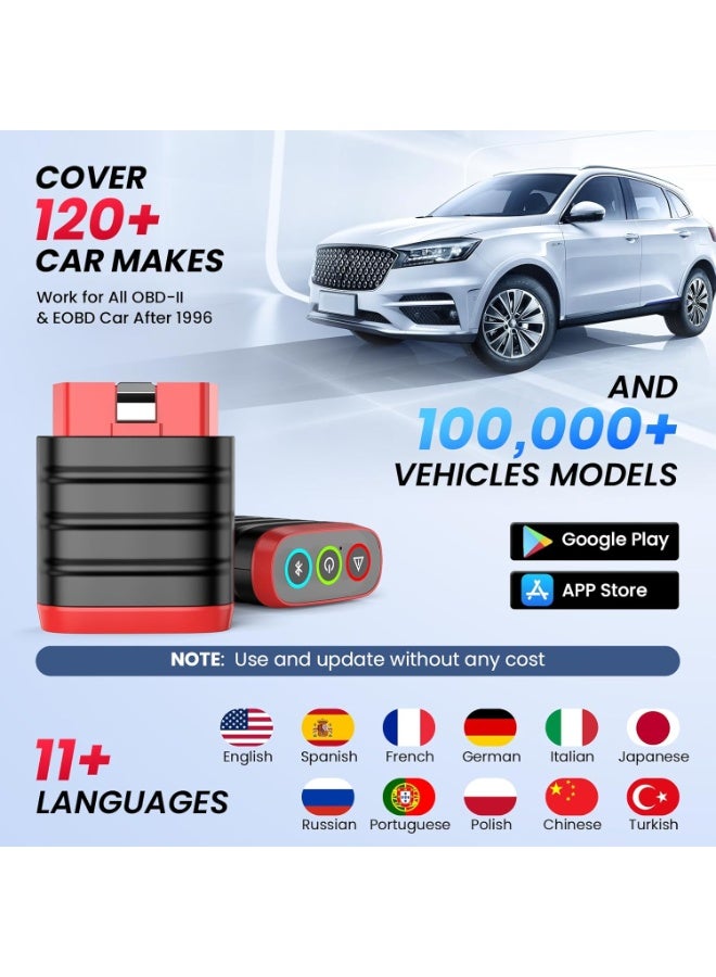 فكر في السيارة أداة التشخيص Thinkdiag Mini المزودة بتقنية البلوتوث OBD2، ماسح ضوئي شامل لنظام السيارة الأصلي (OE) يعمل مع أنظمة iOS وAndroid، أداة فحص لقراءة رموز أعطال ضوء محرك السيارة - Image 4