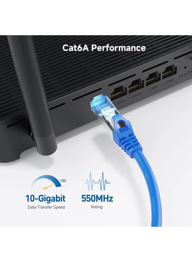 Cable Matters 10Gbps Snagless Shielded Cat6A Ethernet Cable 20 ft (SSTP, SFTP Shielded Ethernet Cable, Shielded Cat6 Cable, Cat 6 Shielded Network Cable) in Blue - Image 4