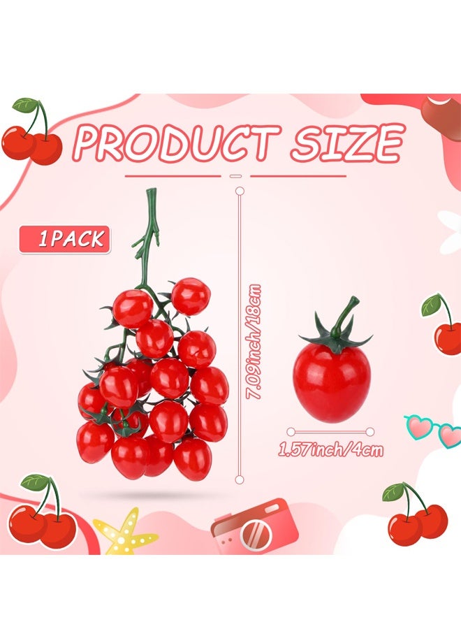 Artificial Fake Cherry Tomatoes Lifelike Plastic Fruit Kitchen Home Decor - Image 2
