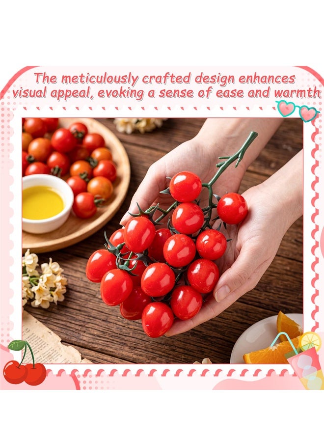 Artificial Fake Cherry Tomatoes Lifelike Plastic Fruit Kitchen Home Decor - Image 5