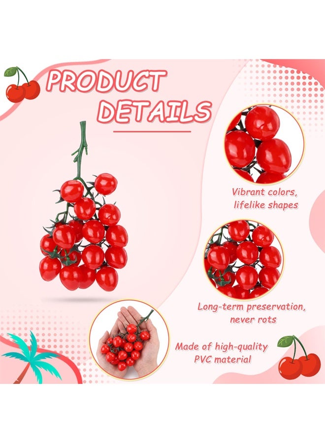 Artificial Fake Cherry Tomatoes Lifelike Plastic Fruit Kitchen Home Decor - Image 3