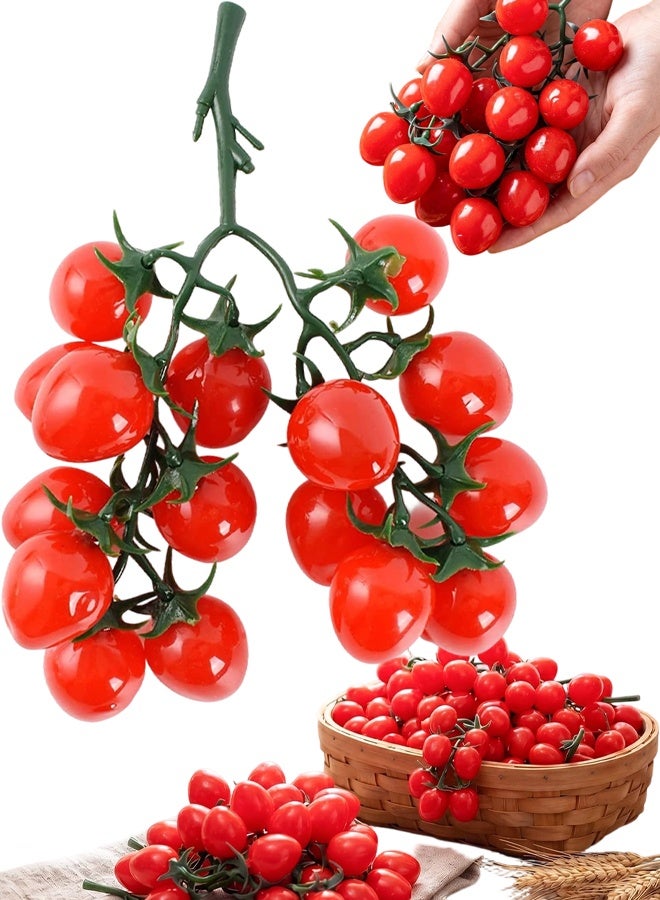 Artificial Fake Cherry Tomatoes Lifelike Plastic Fruit Kitchen Home Decor - Image 1