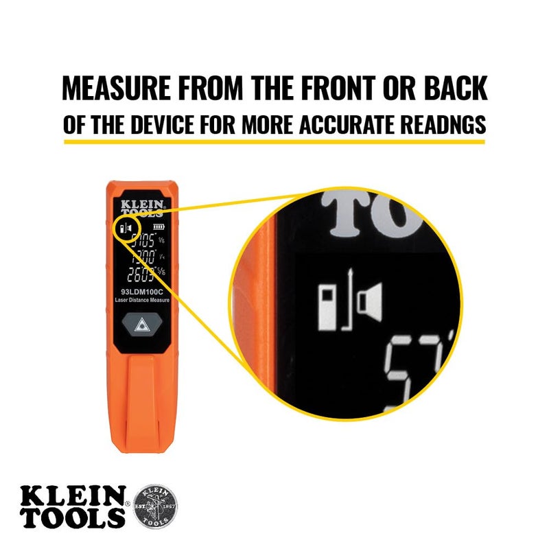 Klein Tools Laser Distance Measure, Measures in Feet, Inches, Meters - Image 3