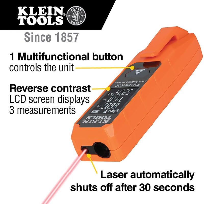 Klein Tools Laser Distance Measure, Measures in Feet, Inches, Meters - Image 2