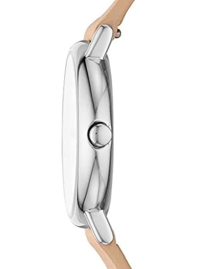 سكاجين ساعة سيجناتور للنساء بمينا جلد أبيض وسوار جلدي Skw2839 - Image 4