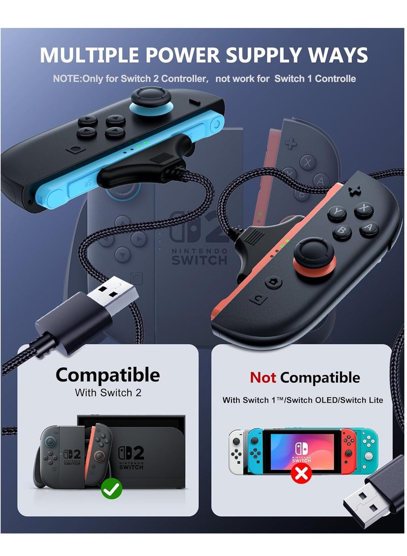 2 in 1 Switch 2 Charger Cable Compatible with Nintendo Switch 2,NS2 Controller Dual Charger,8.2 Ft,Magnetic, Durable Nylon Plaiting, Joycon 2 Charger for Nintendo Switch 2 Cable - Image 3