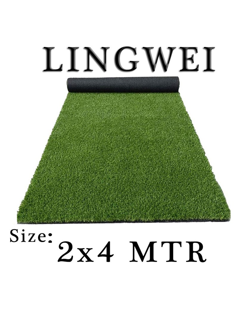 LINGWEI - 2x4 Meter Artificial Grass Carpet Green For Home Outdoor Front Backyards Garden Decoration - Image 1