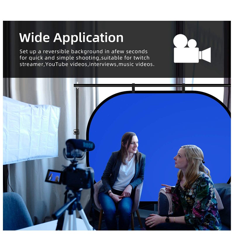 Selens Collapsible Backdrop 59x78.7inches Pop Up Blue Grey Background with Carrying Bag for YouTube Streaming Photo Studio Portrait Photography Background Double Sided Backdrop Pop Up Screen 2 in 1 - Image 3