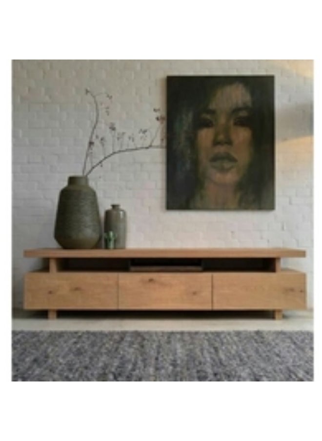 هومزمارت طاولة تلفاز ام دي اف و خشب سويدي بيج - 210×45×60 سم  - Image 2