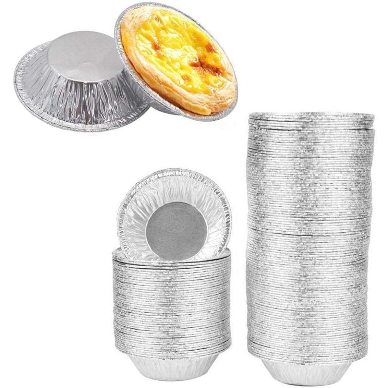 50Pcs Silver Mini Pie Tins Foil Pans, Pie Pan, Small Pie Pans, Round Tart Pie Disposable Pans Aluminum Baking, Aluminum Pie Pans for Baking Pot Pies, Tarts - Image 1