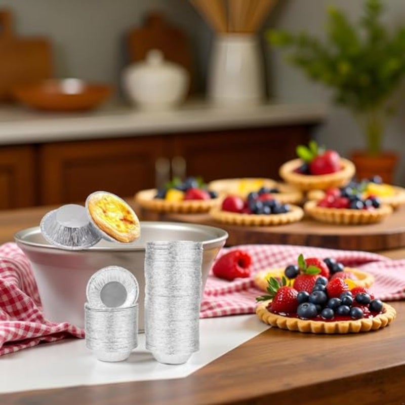 50Pcs Silver Mini Pie Tins Foil Pans, Pie Pan, Small Pie Pans, Round Tart Pie Disposable Pans Aluminum Baking, Aluminum Pie Pans for Baking Pot Pies, Tarts - Image 5