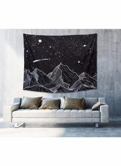 SYOSI Mountain Moon Tapestry Wall Hanging, Black and White Nature Starry Night Sky Stars Tapestry with Meteor and Galaxy Bedroom Home Wall Decor Printed Tapestry (50 Inch x 60 Inch)  - Image 4