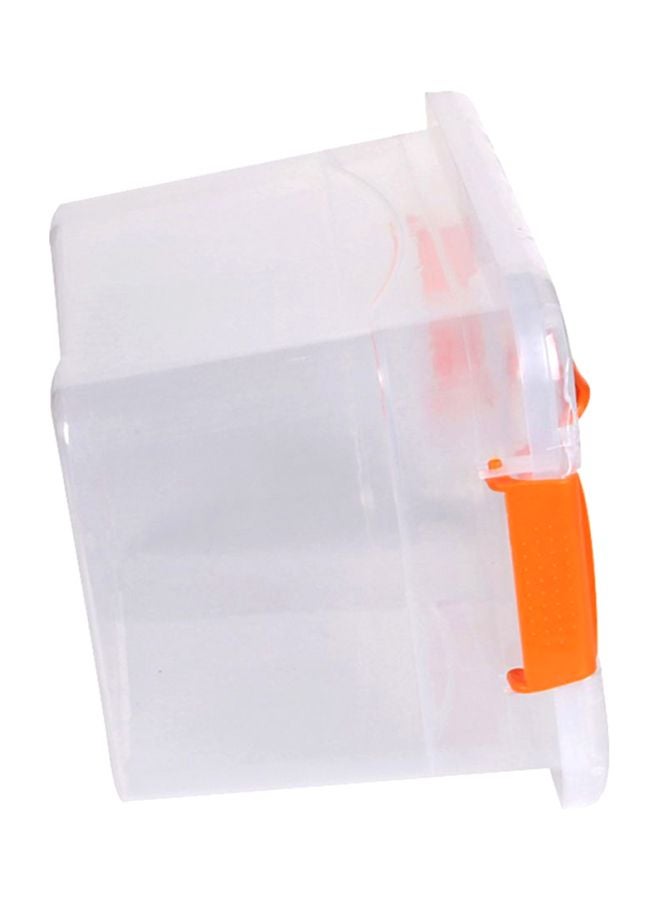 Sharpdo Plastic Storage Box Clear/Orange 20x15x11cm - Image 2