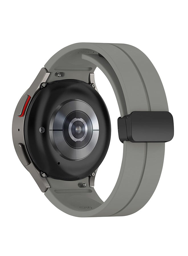 O Ozone For Samsung Galaxy Watch 7 6 5 4 FE 40mm 44mm 45mm/Galaxy Watch 6 4 Classic 43mm 47mm 42mm 46mm/Active 2/Watch 3 41mm,20mm Silicone Replacement Strap with Magnetic Buckle - Grey - Image 2