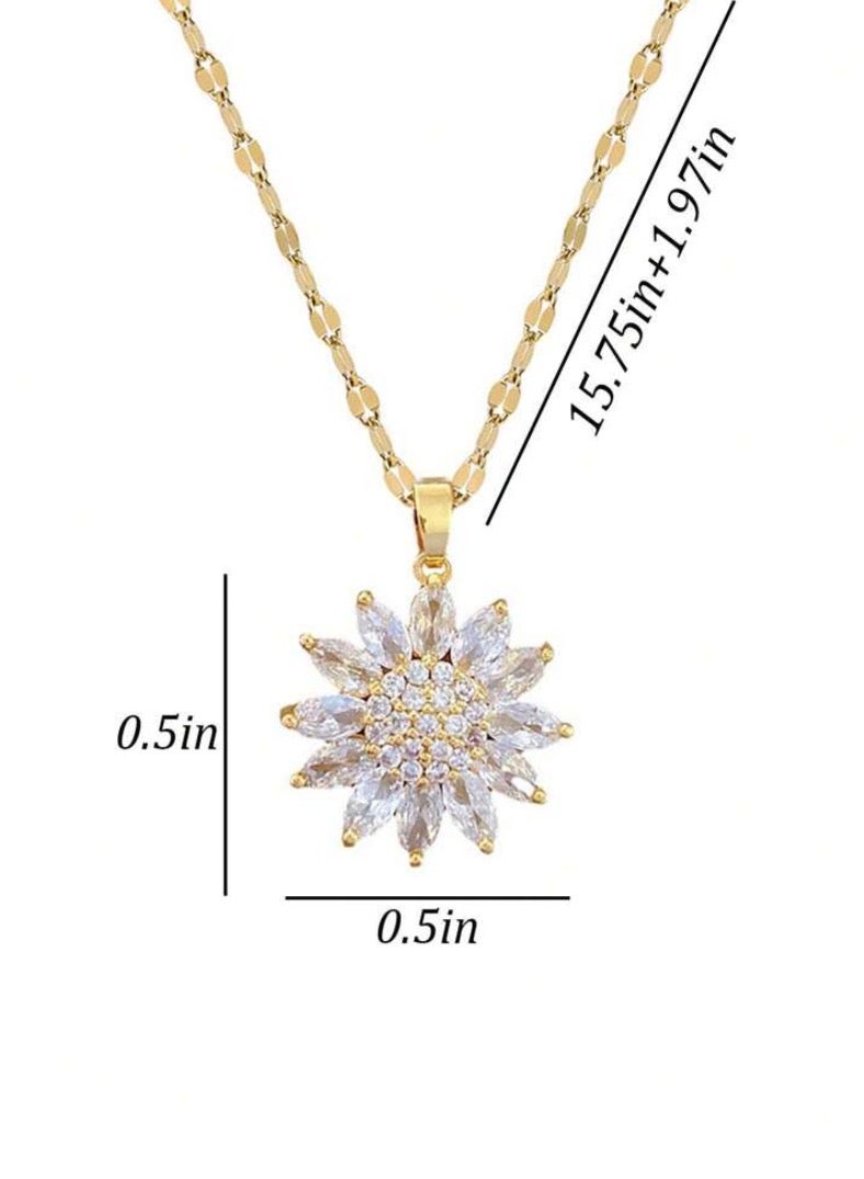 إيكوال سلسال نسائي أنيق مصنوع من الاستانلس ستيل مطلي باللون الذهبي - Image 4