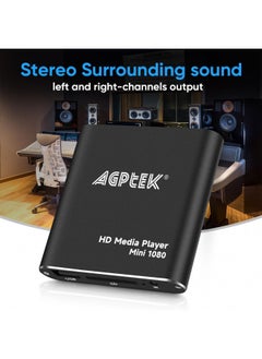 Hdmi Media Player, Black Mini 1080P Full-Hd Ultra Hdmi Digital Media Player For -Mkv/Rm- Hdd Usb Drives And Sd Cards