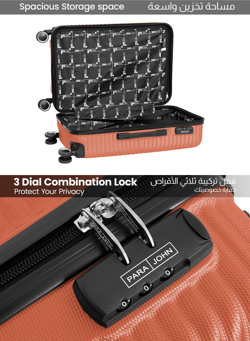 PARAJOHN Cabin Size Lightweight ABS Hardside Spinner Luggage Trolley -20 Inch | Carrying 10KG 4 Wheel Hardshell Suitcase-Orange - Image 4