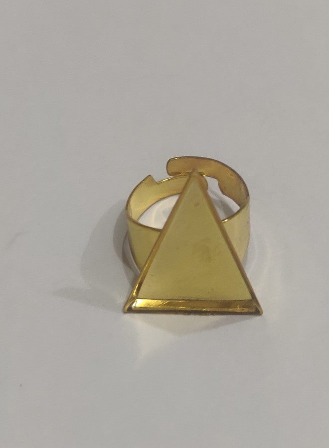 Excellentcrafts Adjustable Ring Blank Inner Bezel Setting Base Tray for Cameo Cabochons Pearls Antique Bronze Jewelry Ring Findings (10 pcs) (Gold, Triangle) - Image 2