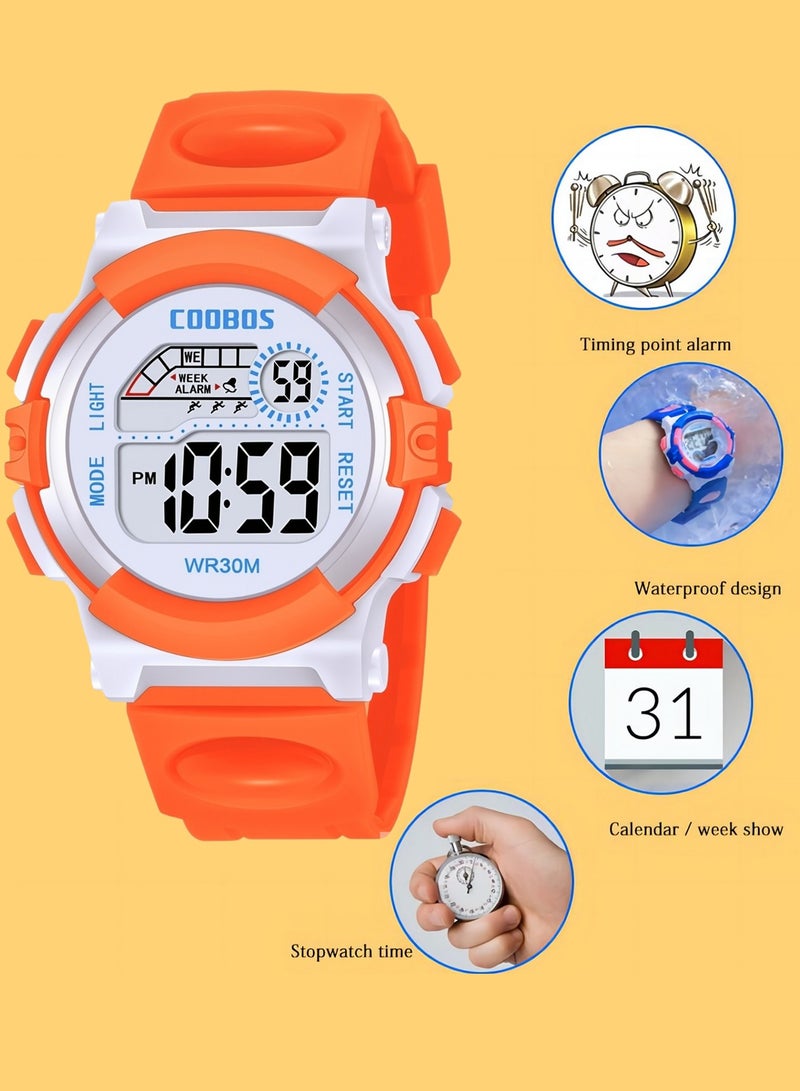 COOBOS 2 Pack Kids' Water Resistant Rubber Digital Watch - Image 2