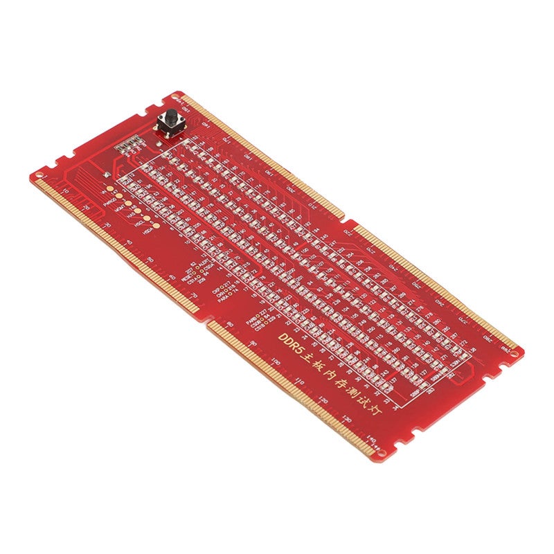 مختبر فتحات ذاكرة DDR5: بطاقة اختبار بوصلة حمراء مع ضوء LED - لا يحتاج إلى مصدر طاقة خارجي، سهلة الاستخدام لفنيي إصلاح اللوحات الأم والمبتدئين - Image 2