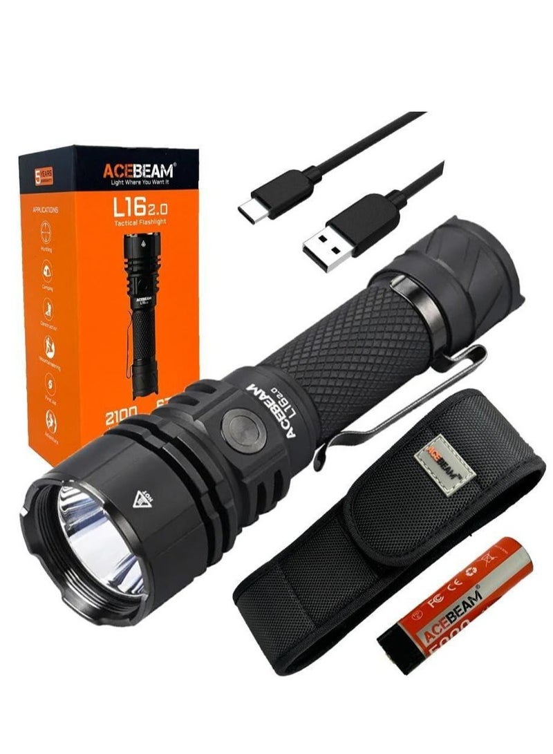 Acebeam L16 2.0 2100 Lumens Rechargeable Flashlight - Image 1